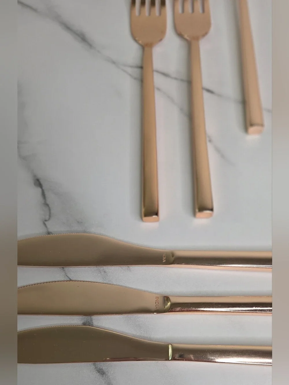 Rose Gold Flatware Set - Elegant Home Dining Cutlery - 13 Piece Lot